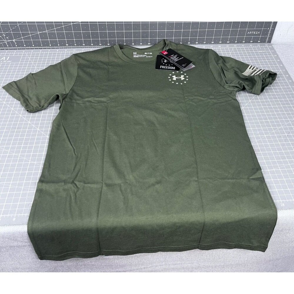 Men's Under Armour Freedom Flag Logo Tactical T Shirt NEW - Picture 5 of 7